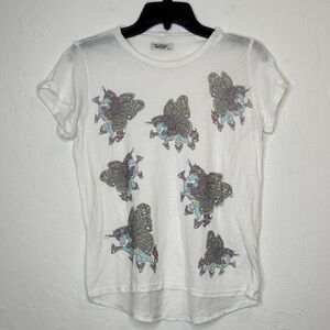 Lauren Moshi White Tee with Colorful Unicorns